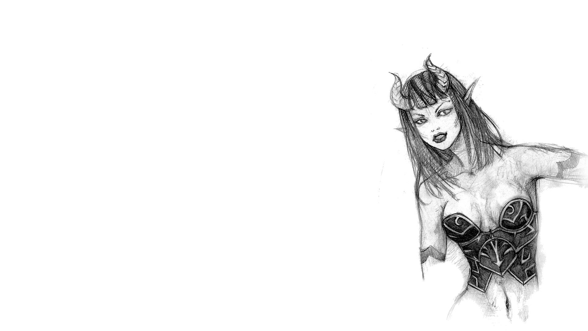Drawing Of A Sexy Succubus Wallpaper