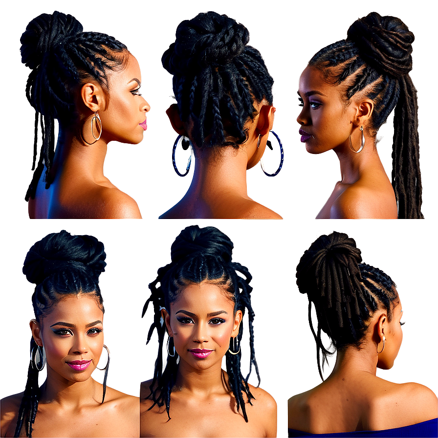 Dreads Updo Tutorial Png Obh49 PNG