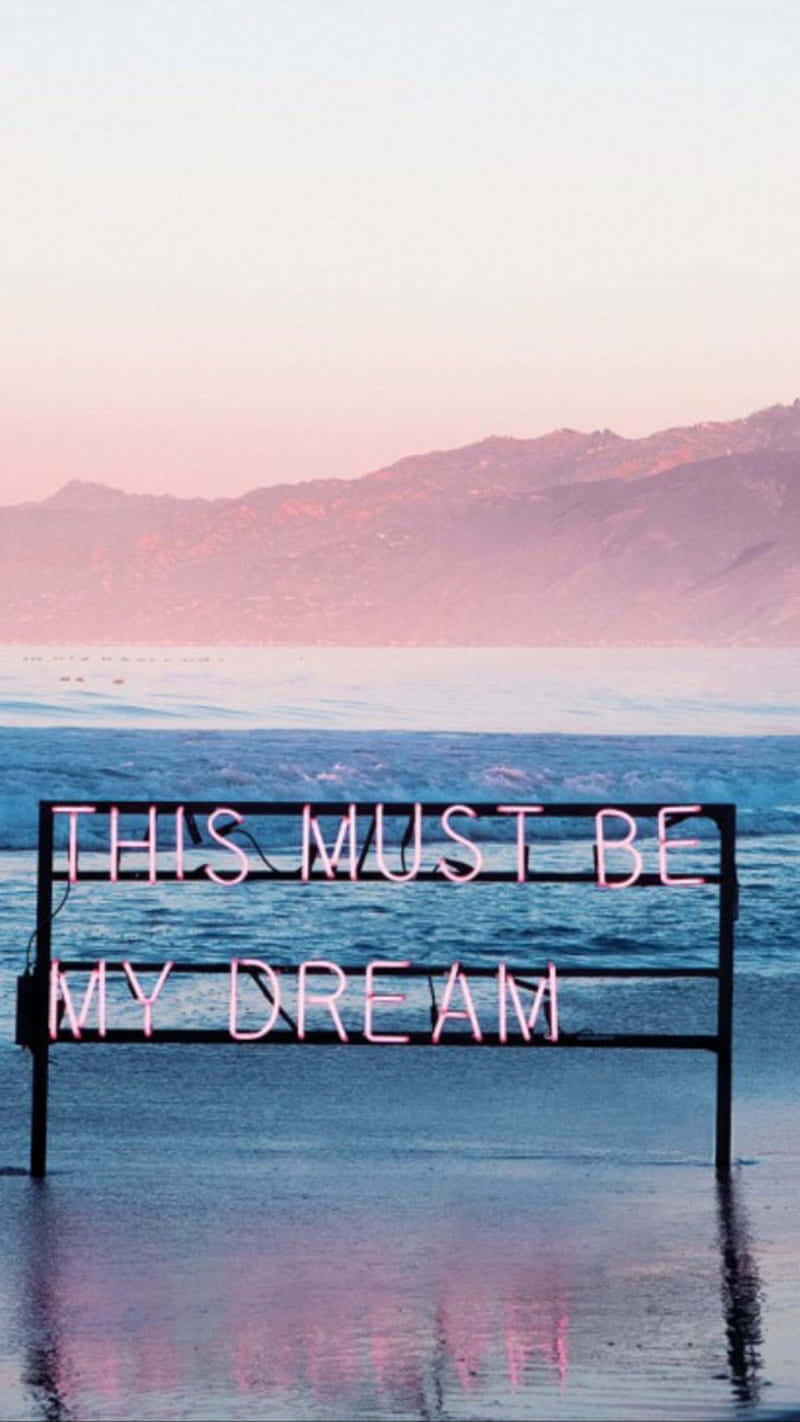 Neon Dream Aesthetic Quote About Reality Wallpaper