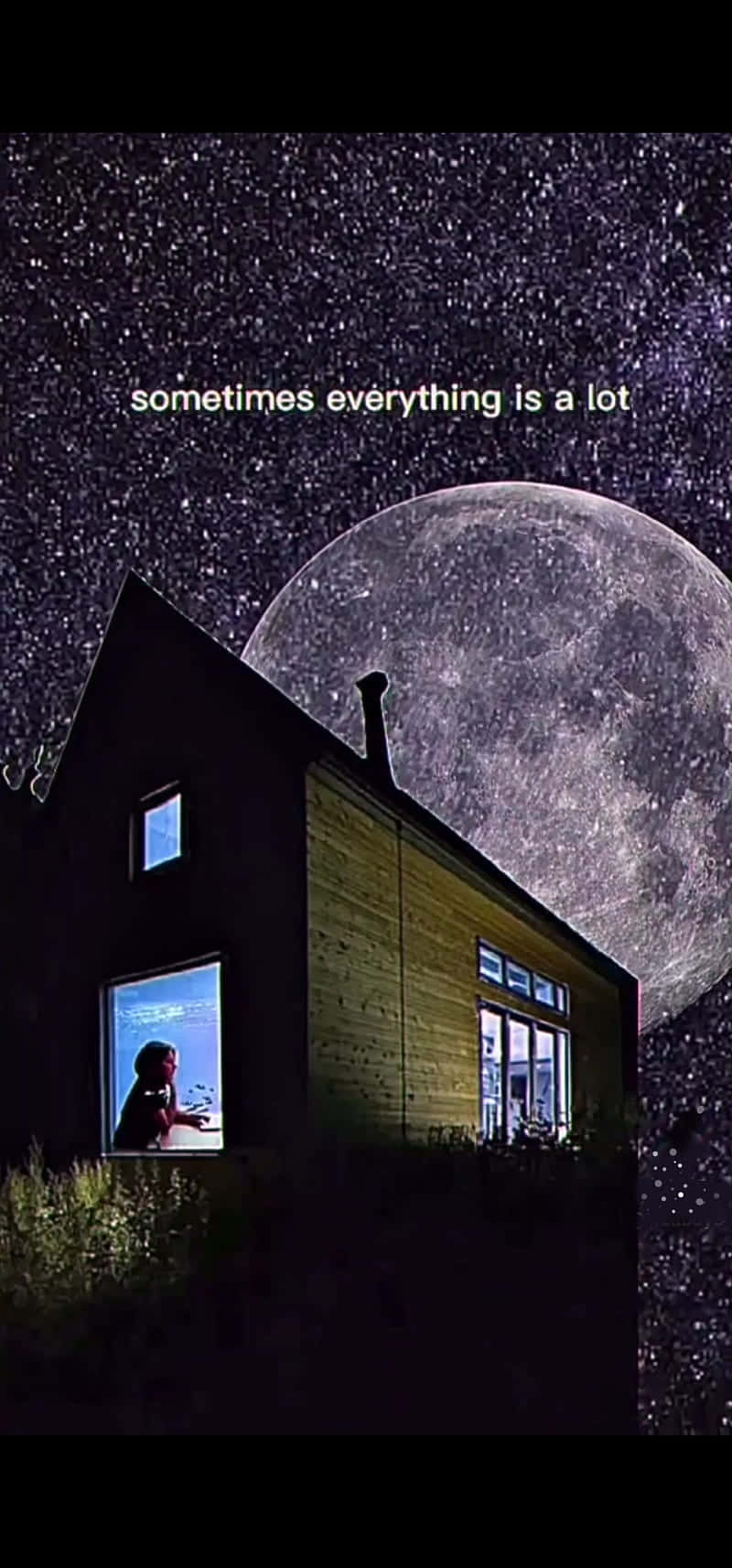 Dream Aesthetic House And Full Moon Wallpaper