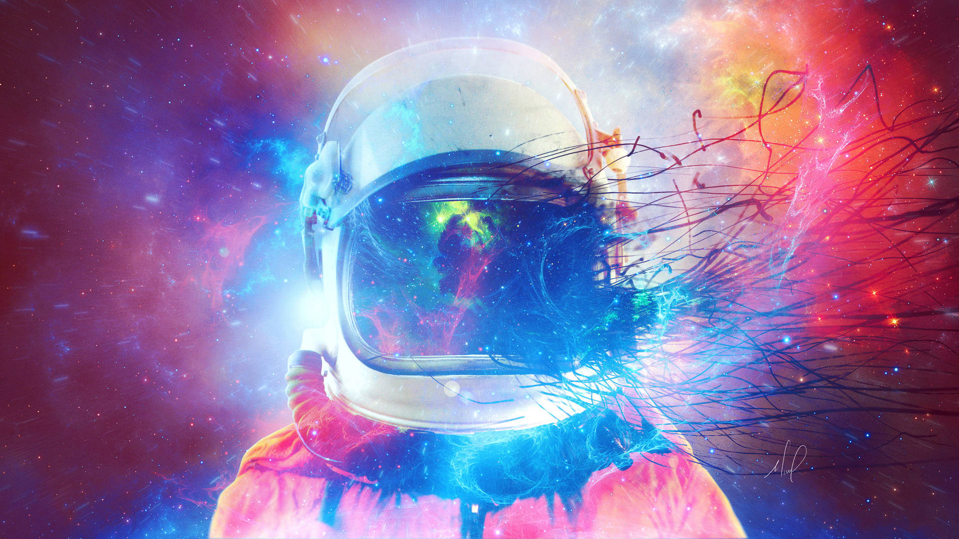 Dream Astronaut With Galaxy Wallpaper