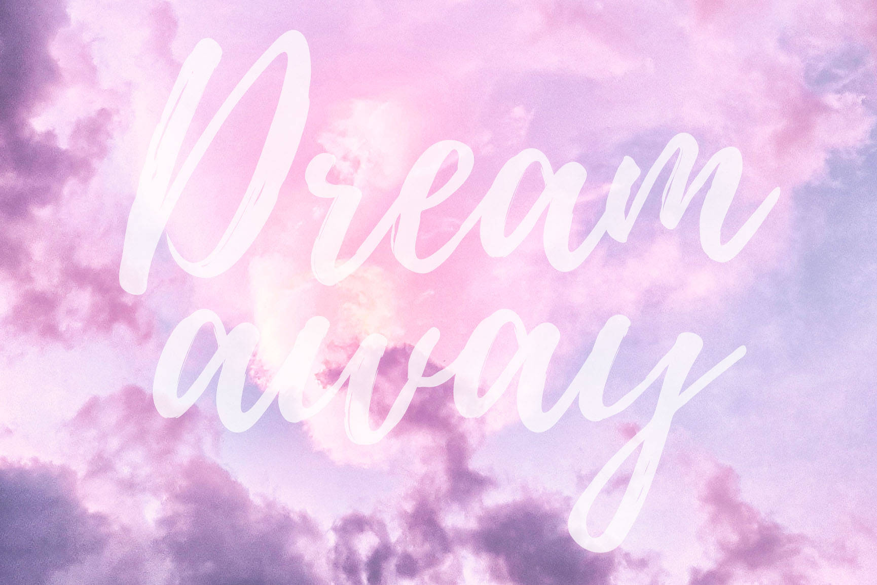 Dream Away Text Pastel Pink Wallpaper