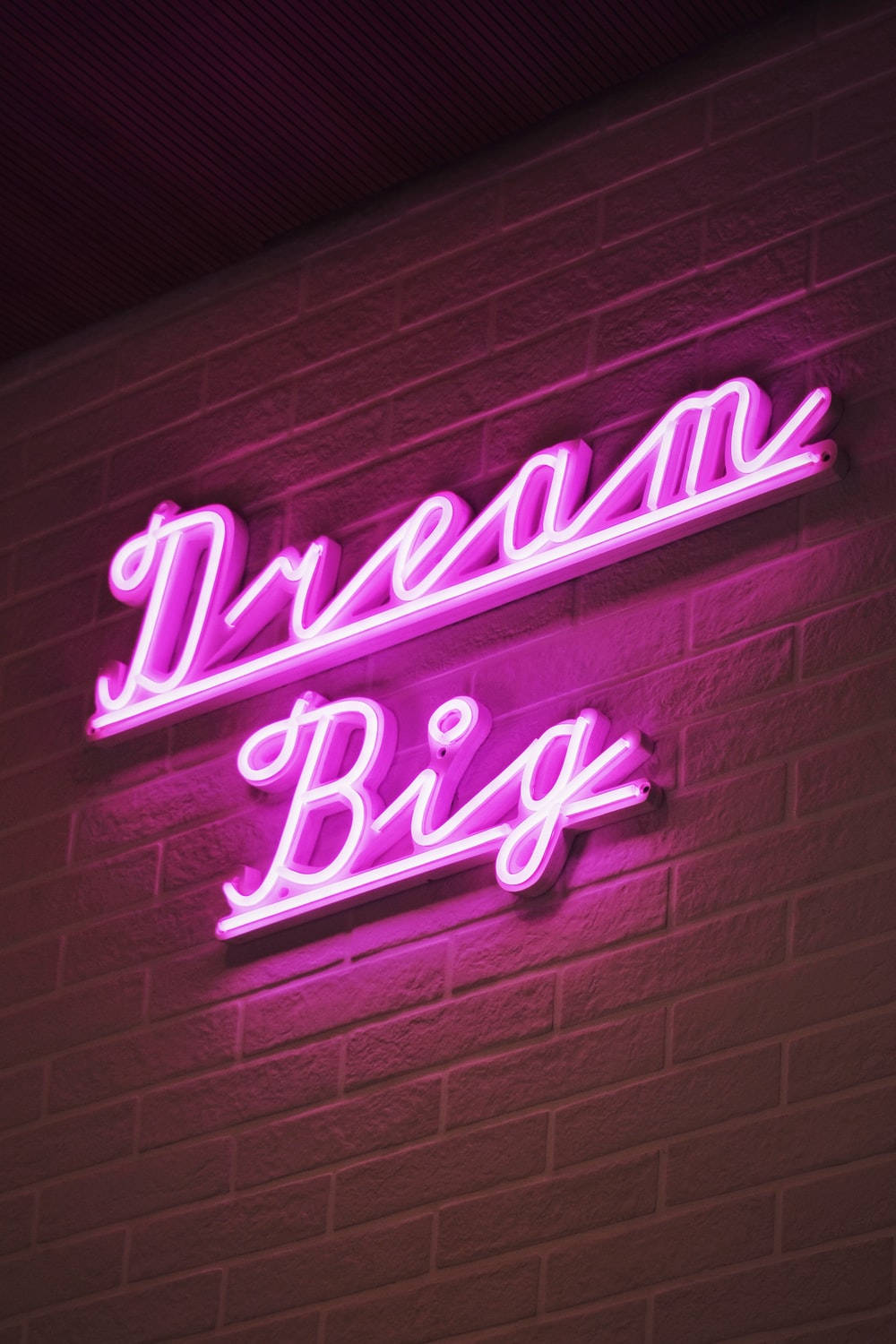 Dream Big Neon Pink Sign Wallpaper