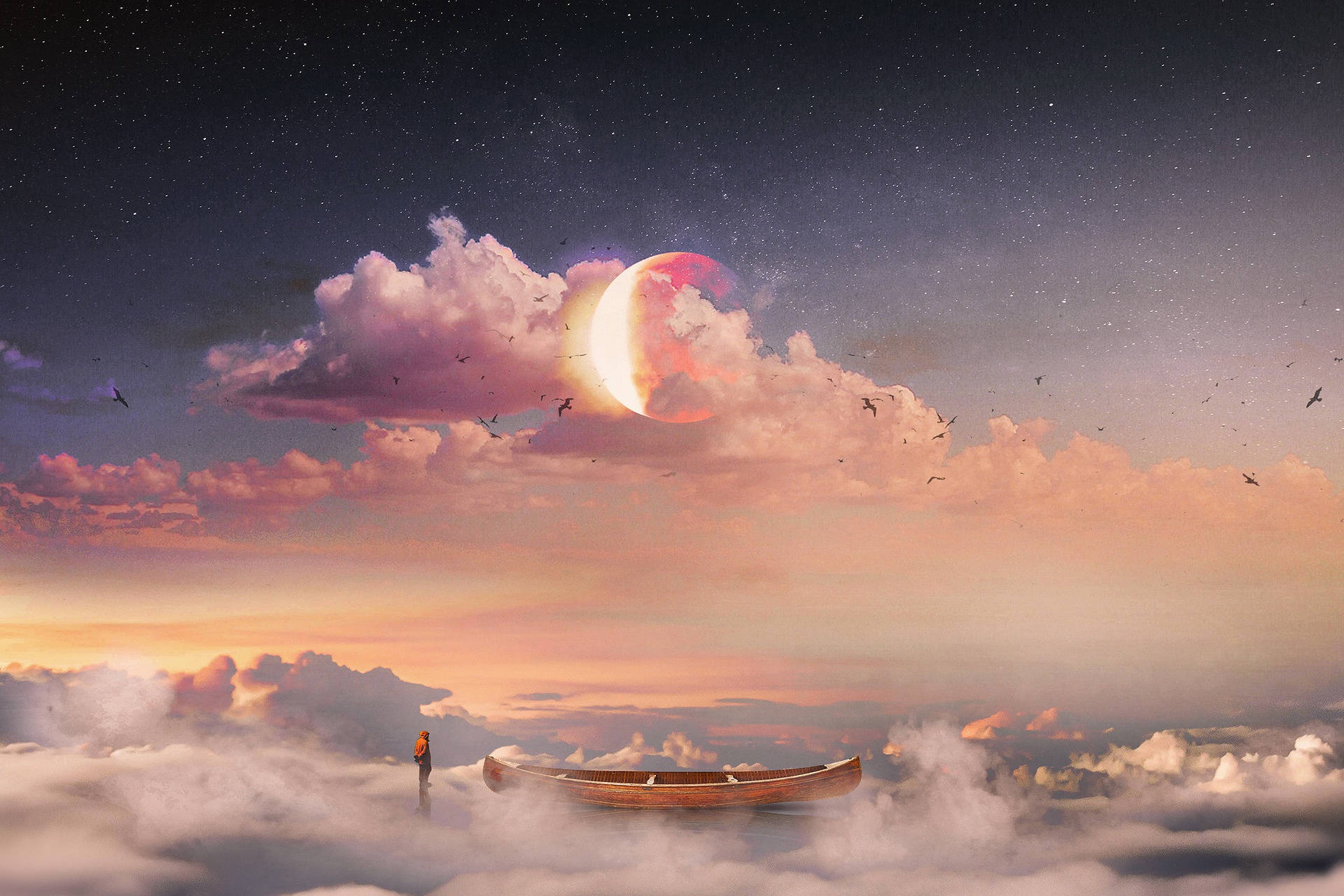 Dream Cloud And Boat Art