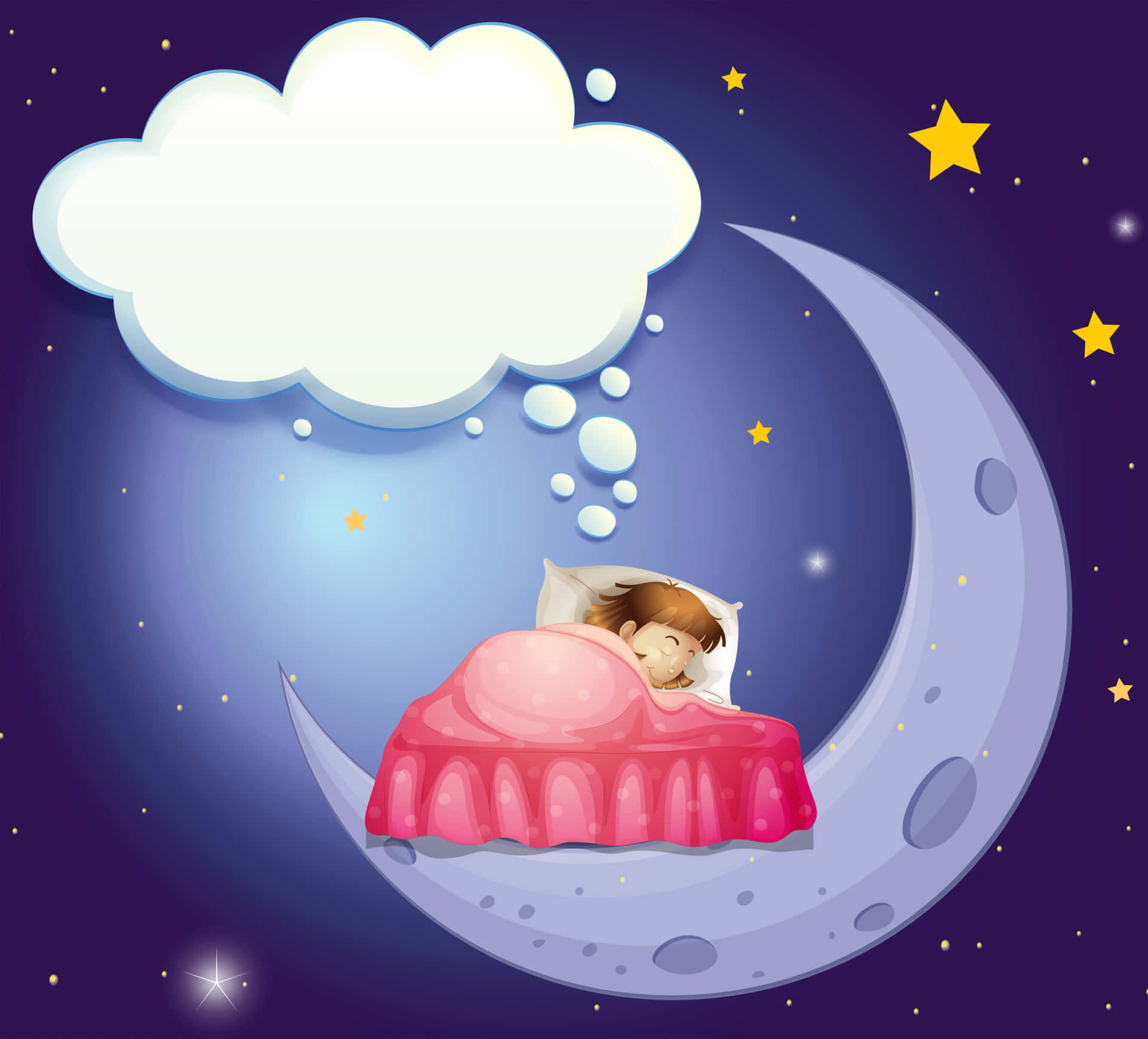 A Girl Sleeping On The Moon
