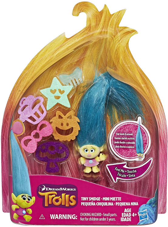 Dream Works Trolls Tiny Smidge Toy Packaging PNG