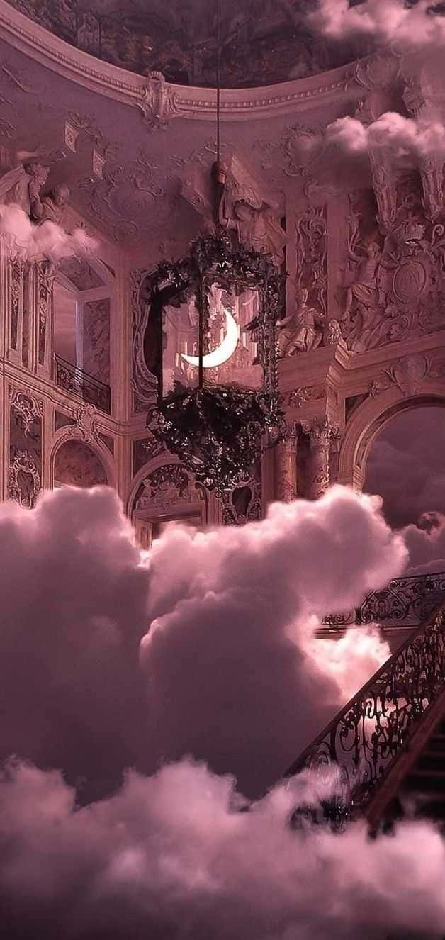 Dreamcore Baroque Clouds Moonlight Wallpaper