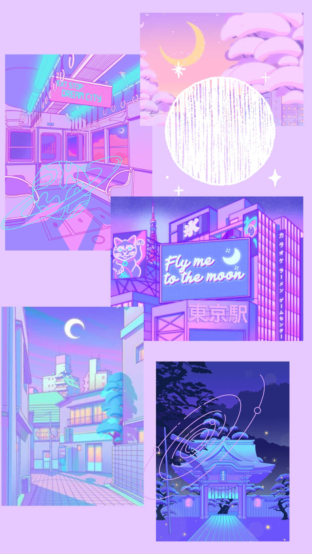 Dreamcore Cityscape Collage Wallpaper