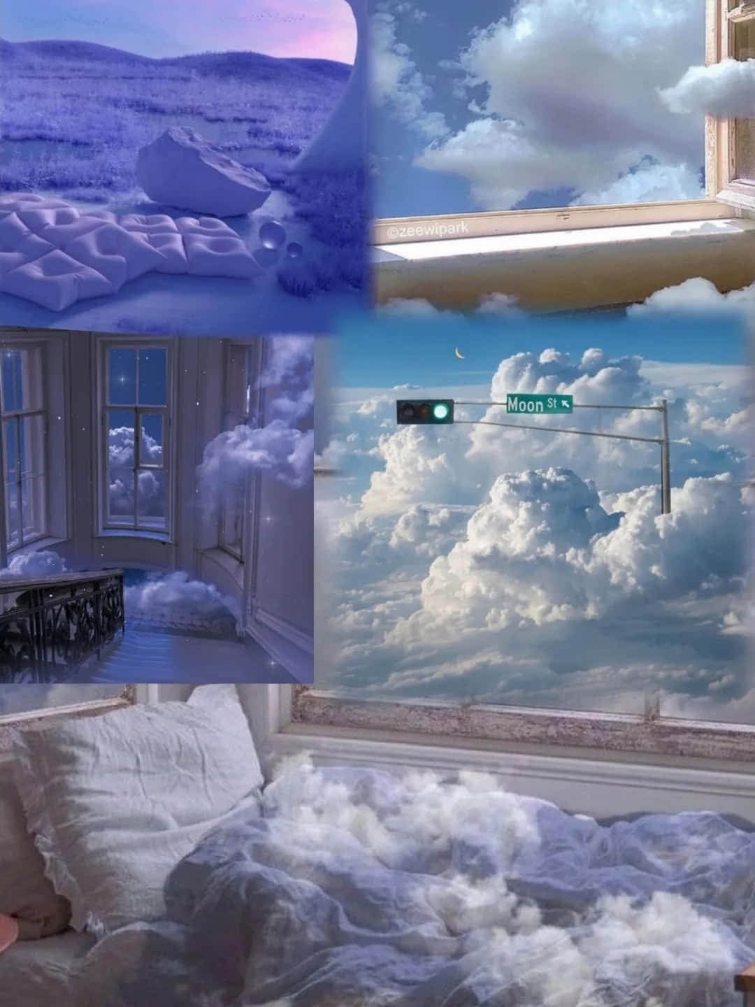 Dreamcore Collageof Surreal Skiesand Interiors Wallpaper