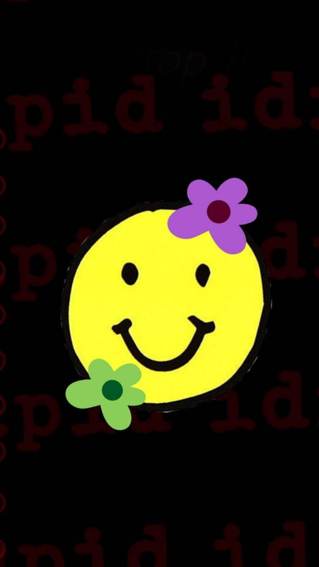 Dreamcore Emoticon With Flowers Wallpaper