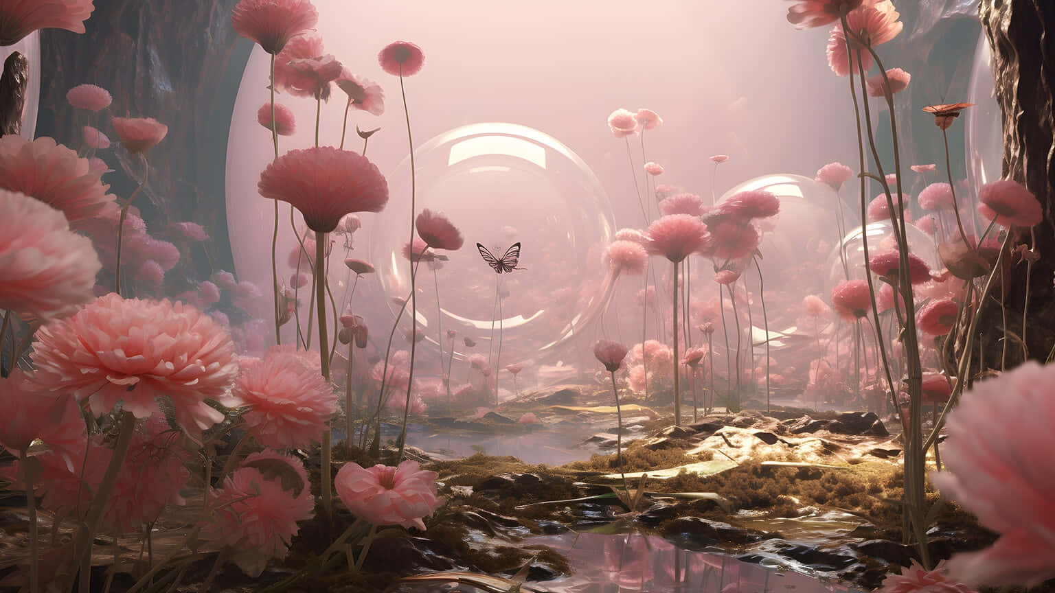 Dreamcore_ Floral_ Fantasy_ Landscape.jpg Wallpaper