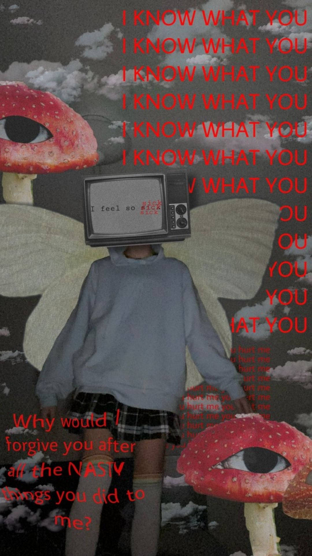 Dreamcore Human Television Wallpaper