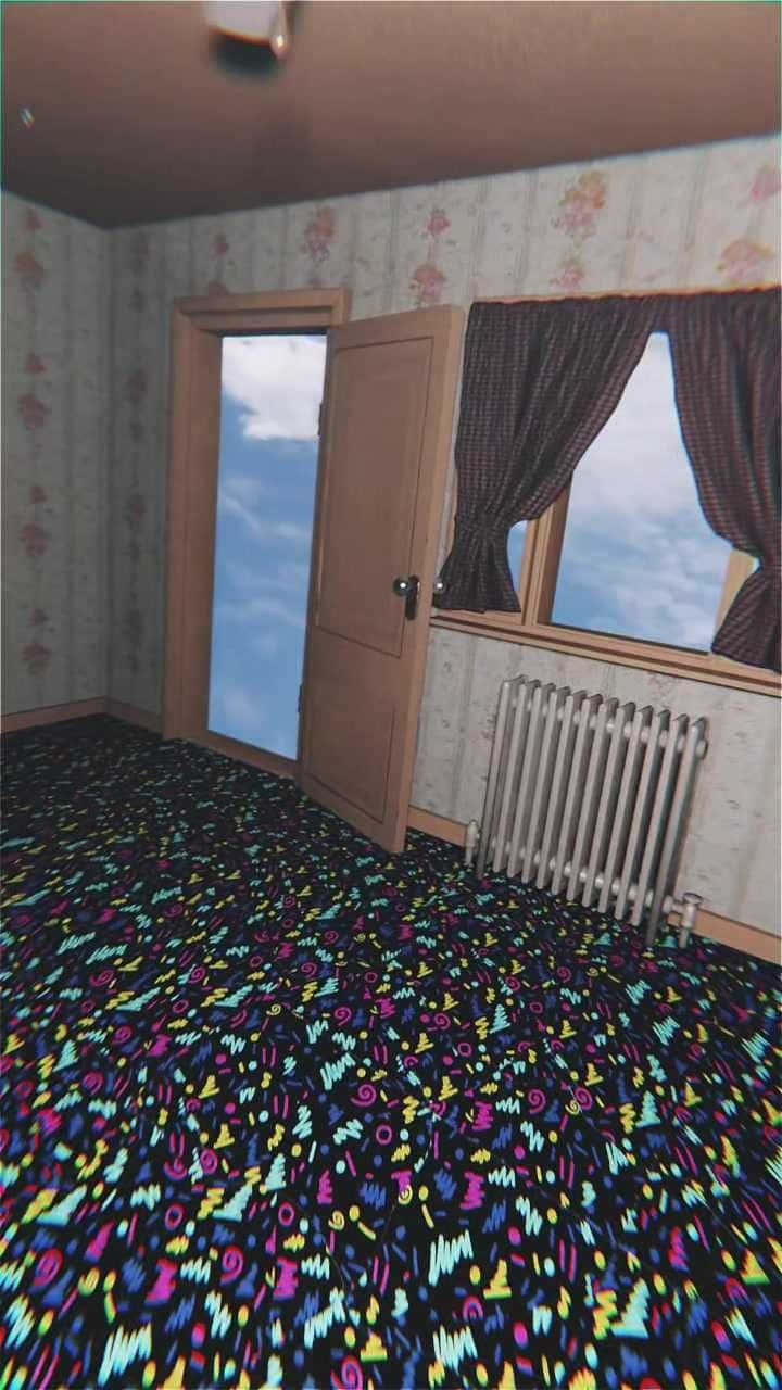 Dreamcore Roomwith Reality Bending Carpet Wallpaper