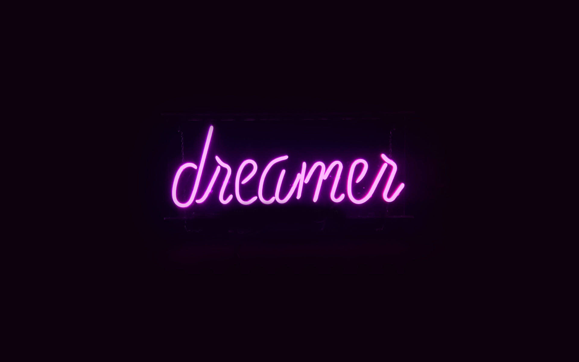 Dreamer Aesthetic Purple Neon Computer Word Wallpaper
