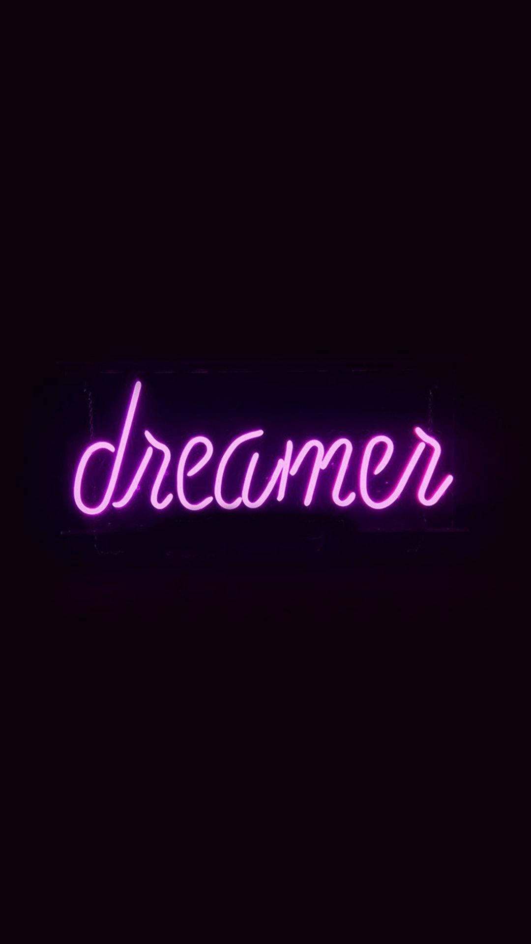 Dreamer Black And Purple Aesthetic Wallpaper