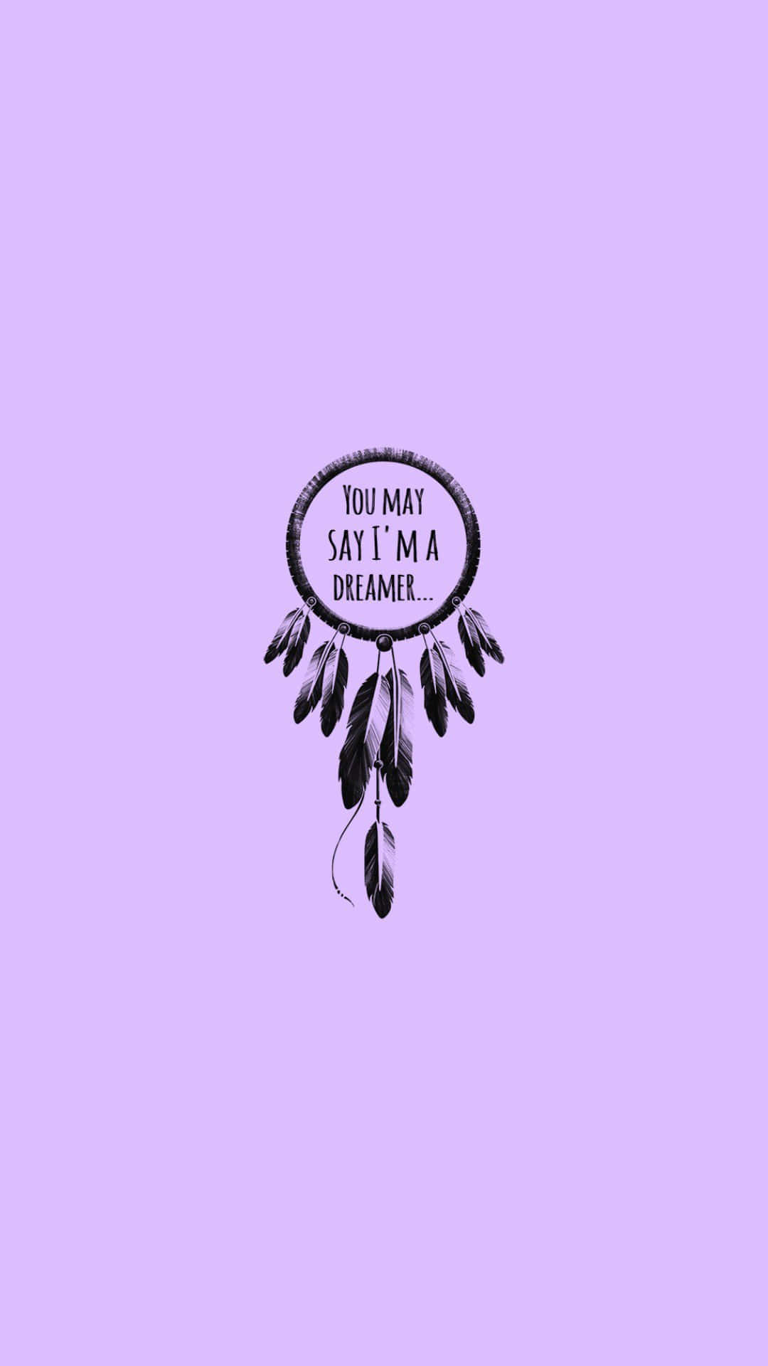 Dreamer Feather Circle Purple Aesthetic Wallpaper