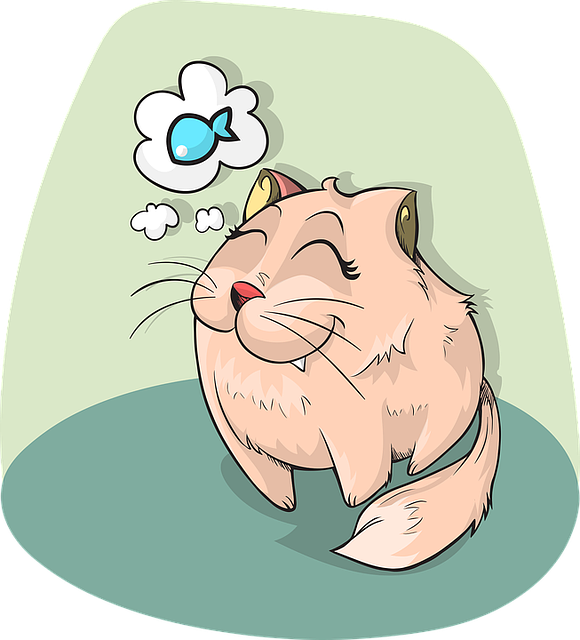 Dreaming Cat Fish Thought Bubble PNG