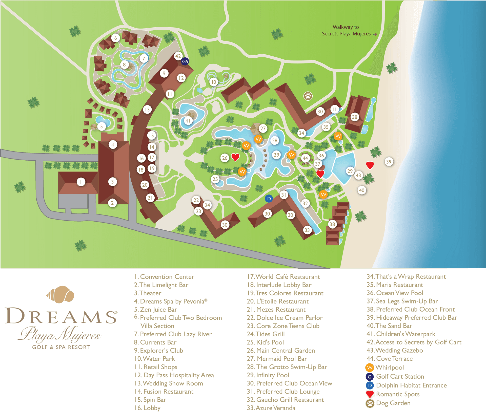 Dreams Playa Mujeres Resort Map PNG