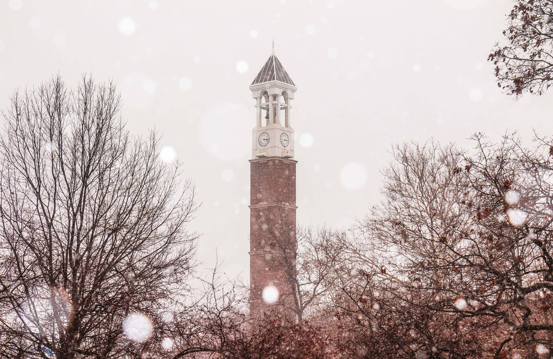 Dreamy Bell Tower At Purdue University Wallpaper