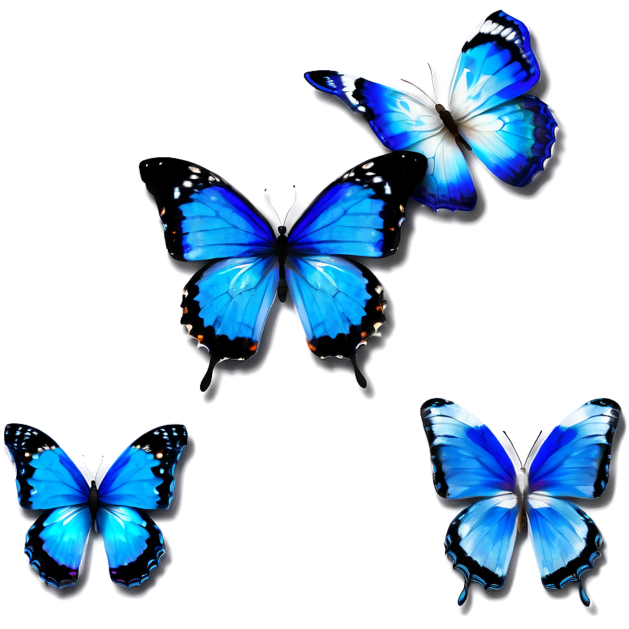 Dreamy Blue Butterflies Png 06132024 PNG