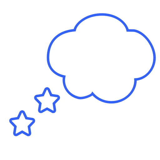 Dreamy Cloudand Stars Outline PNG