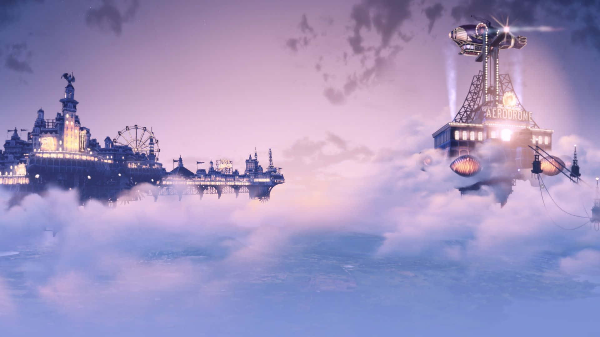 Dreamy_ Fantasy_ Cityscape_ Above_ Clouds Wallpaper