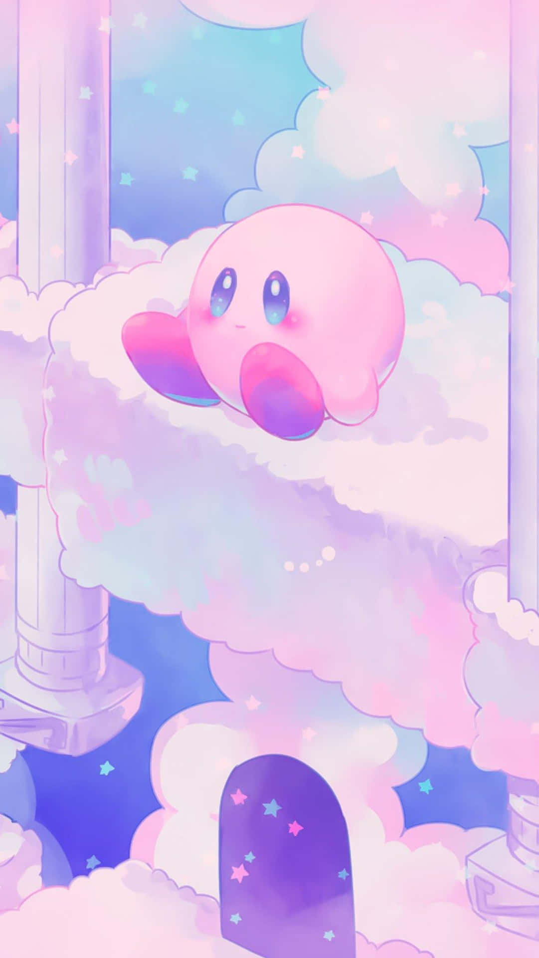 Dreamy Kirby Cloud Nap Wallpaper