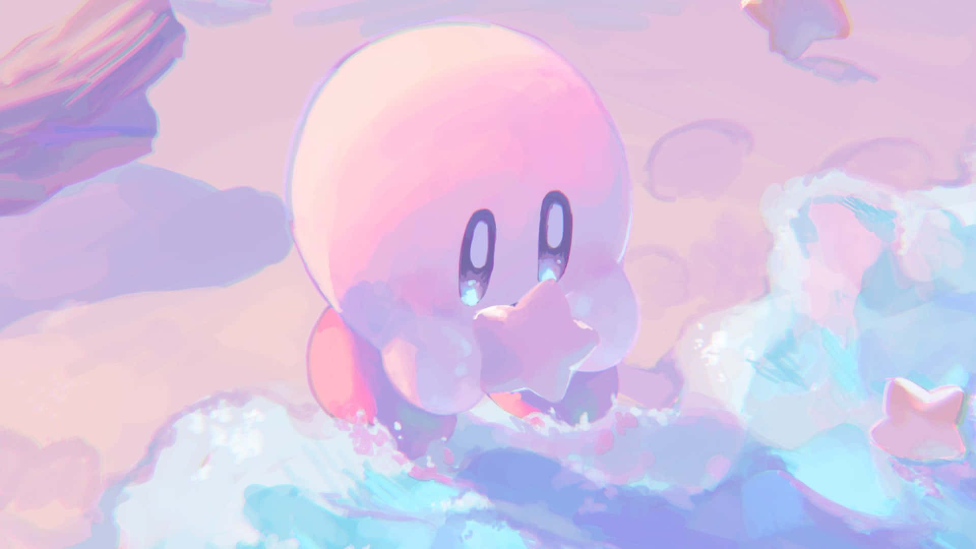 Dreamy Kirby Clouds Aesthetic Wallpaper