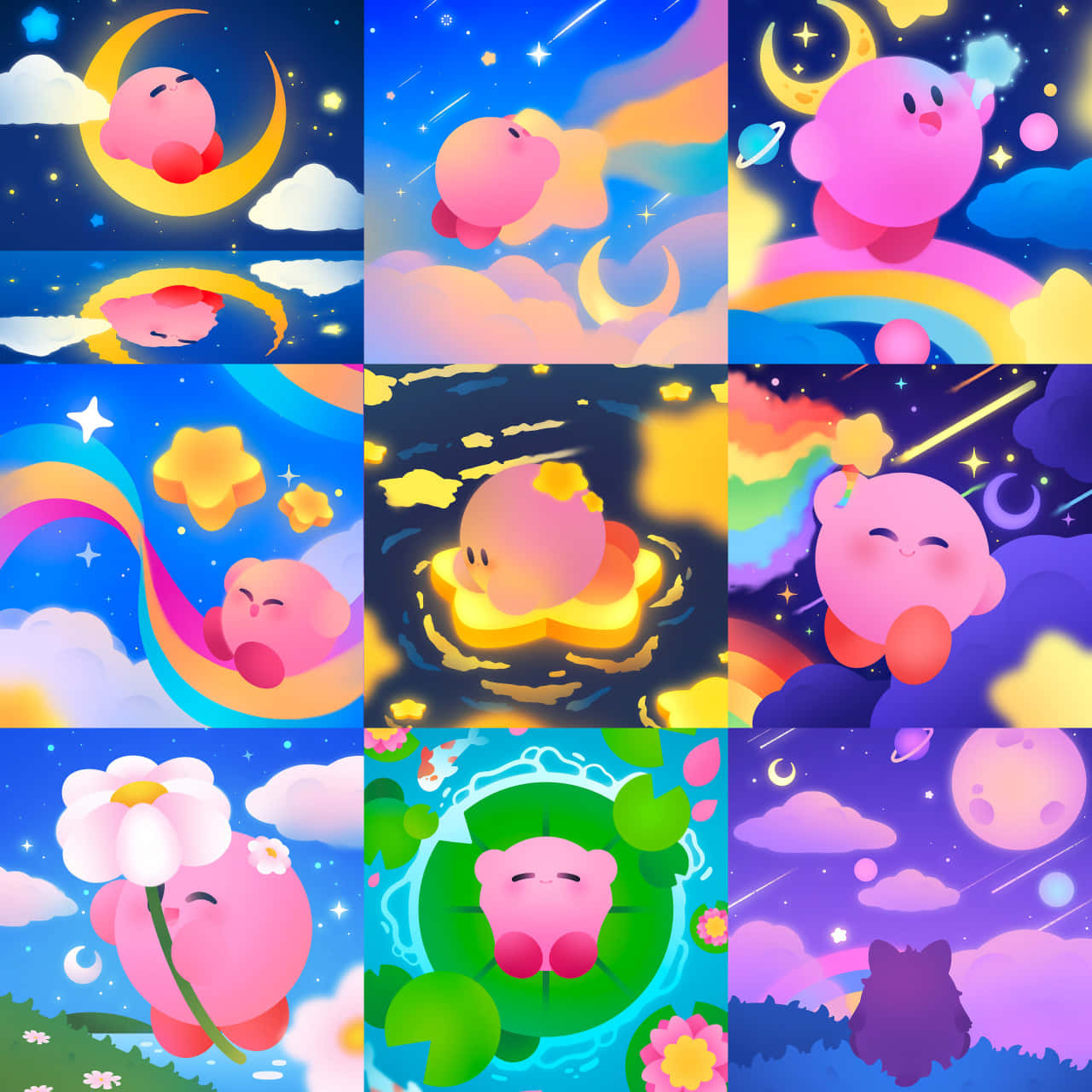 Dreamy Kirby Collage Art Wallpaper