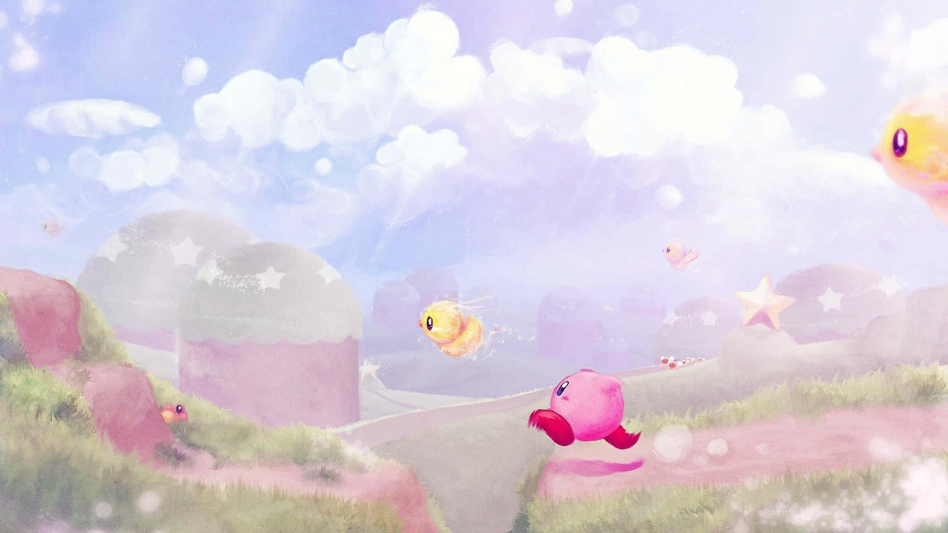 Dreamy Kirby Landscape Art Wallpaper
