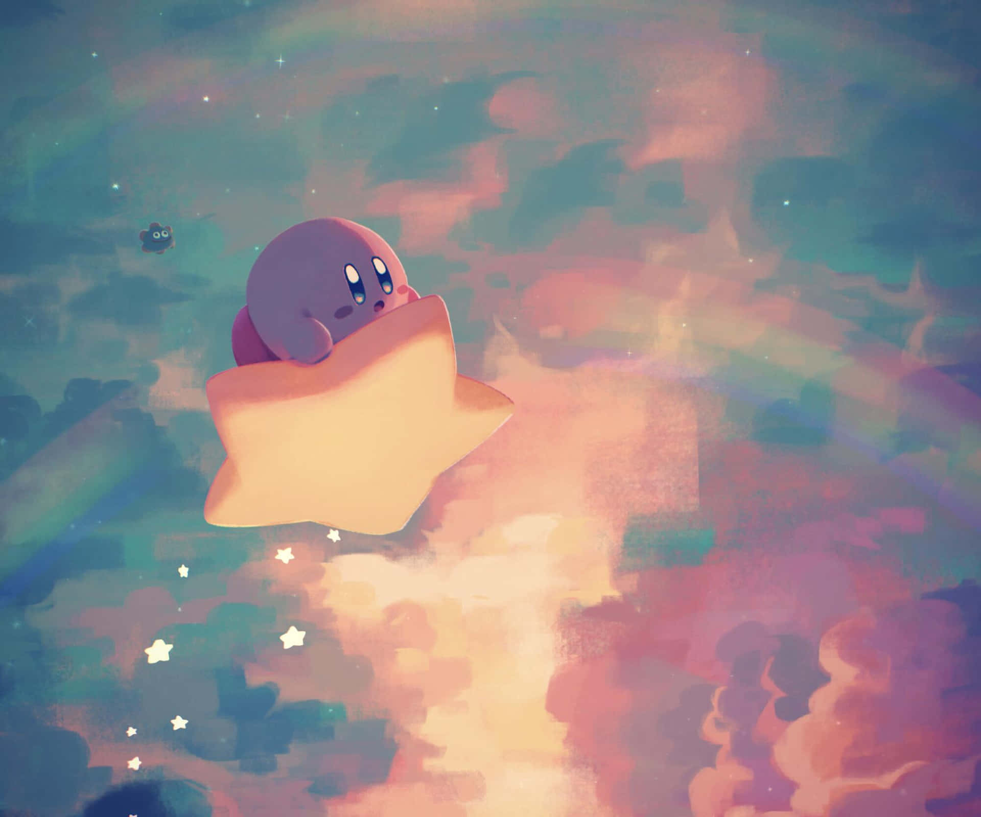 Dreamy Kirby Starlight Flight.jpg Wallpaper