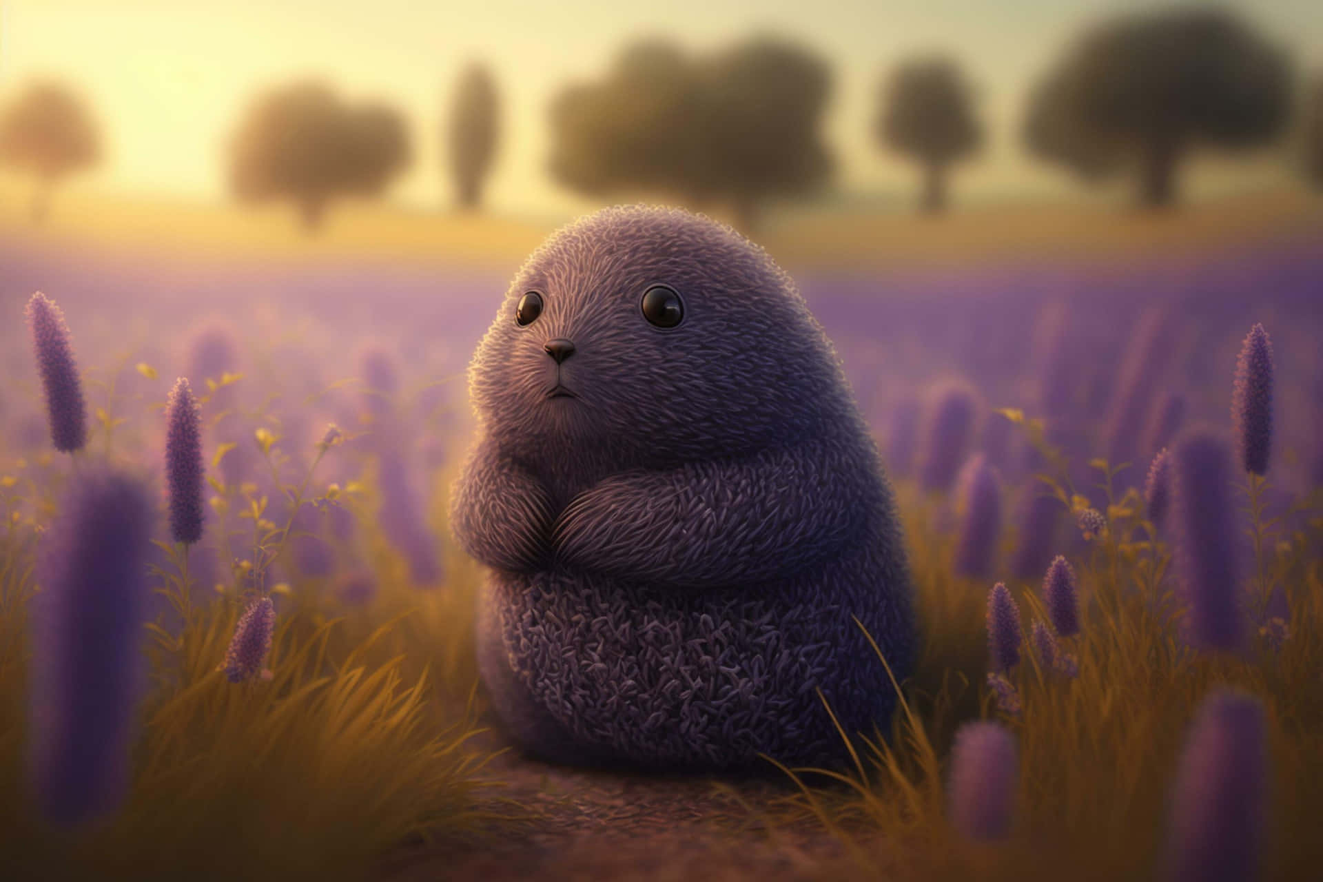 Dreamy Molein Lavender Field Wallpaper