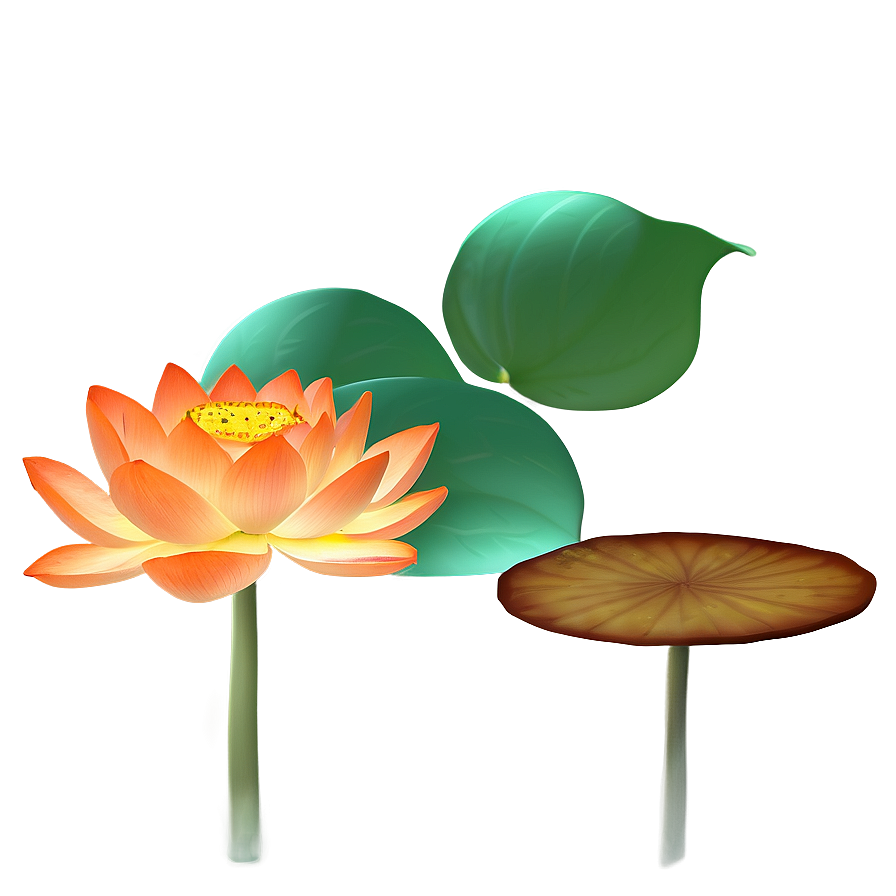 Dreamy Orange Lotus Png 17 PNG