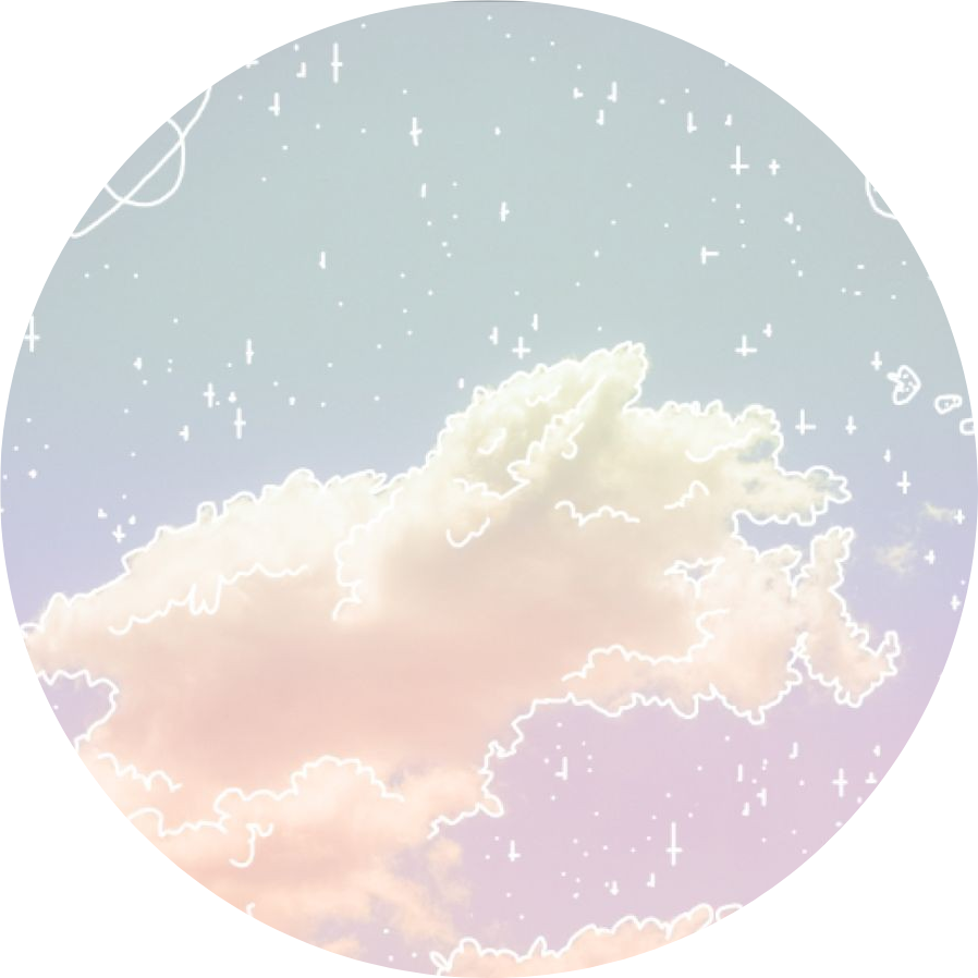 Dreamy Pastel Cloudscape Circle PNG