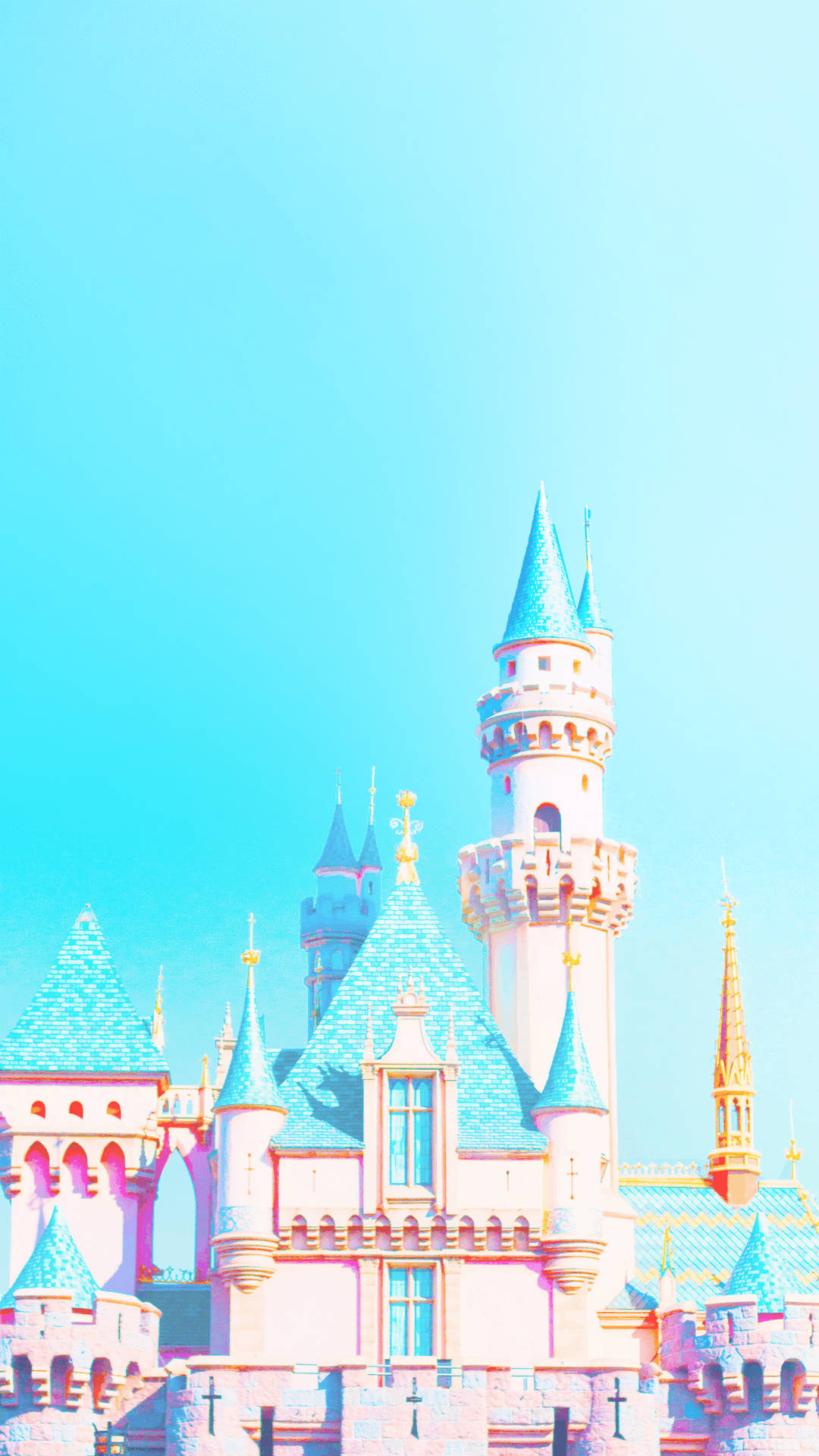 Dreamy Pastel-colored Disney Castle Picture