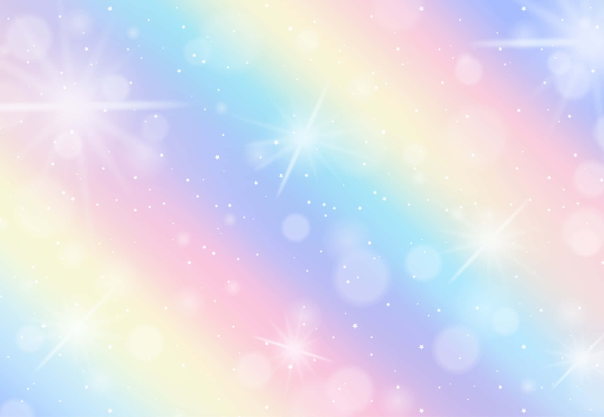 Dreamy Pastel Rainbow Merging Into White Background