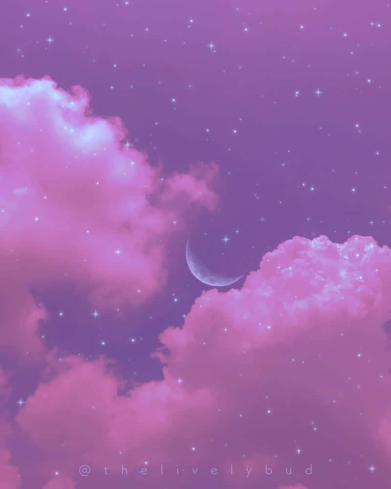 Dreamy Pink Purple Sky Aesthetic Wallpaper