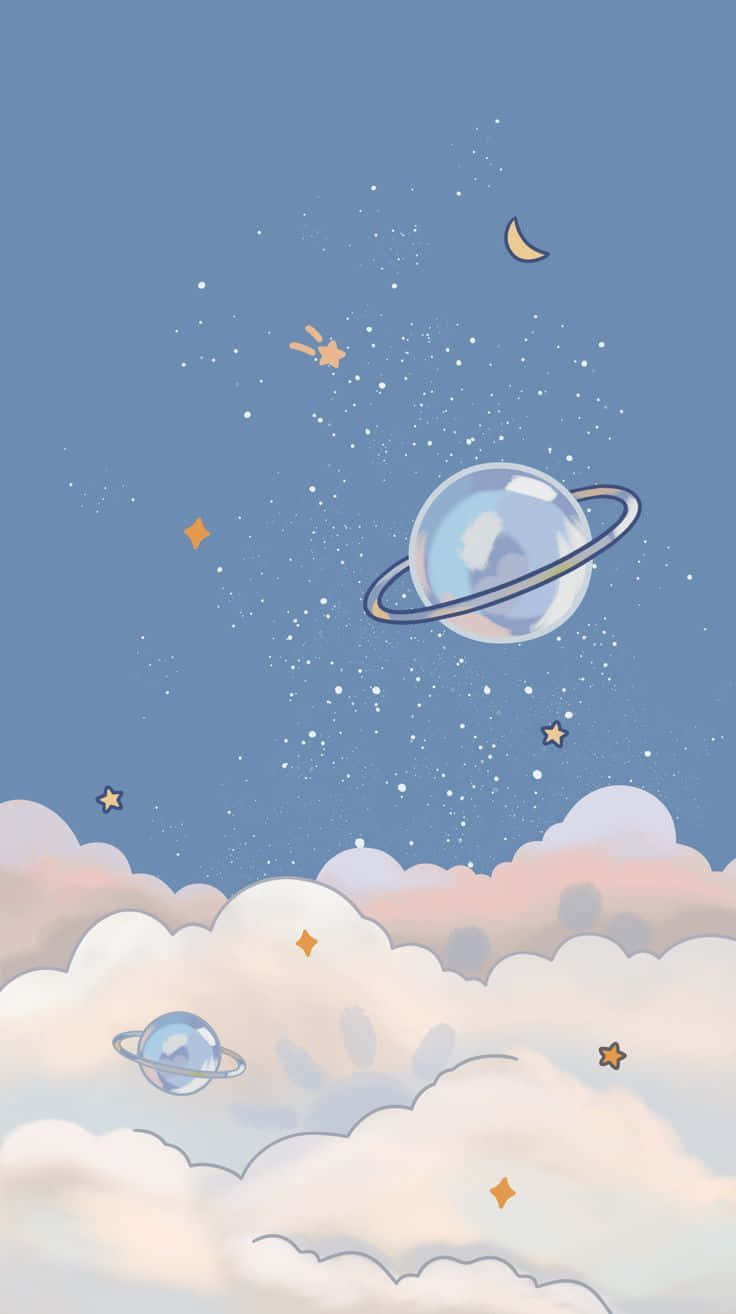 Dreamy Space Cloudsand Planets Wallpaper