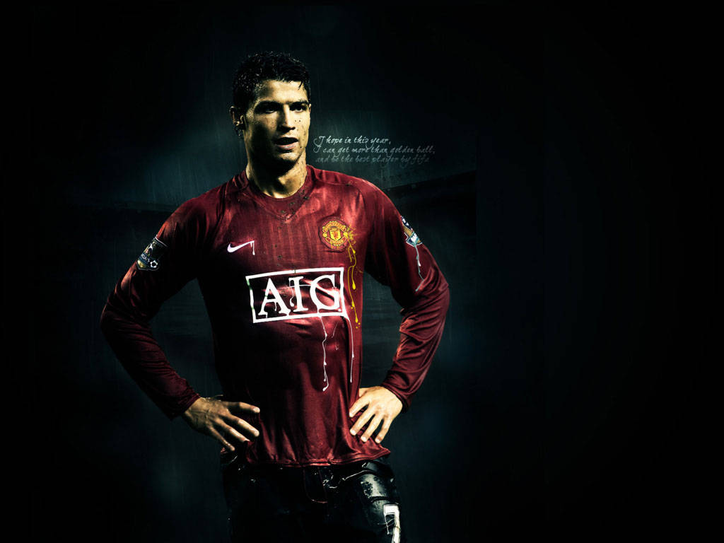 Cristiano Ronaldo Drenched in Success Wallpaper