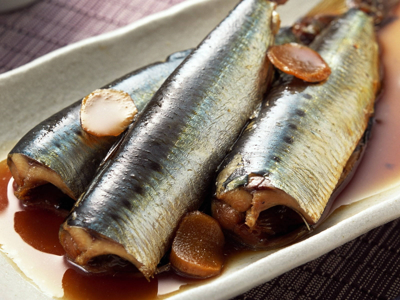 Dressed Sardines Served On A Plate Wallpaper