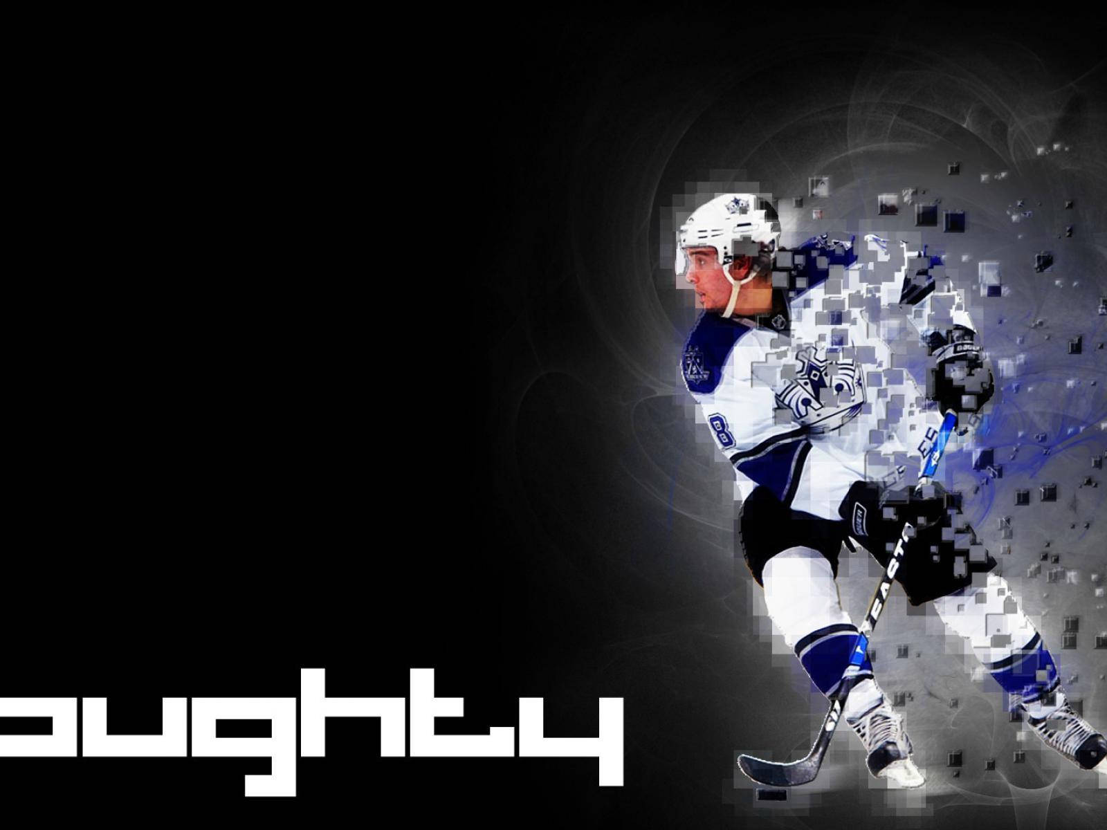 Drew Doughty Last Name With Pixelated Effect Wallpaper