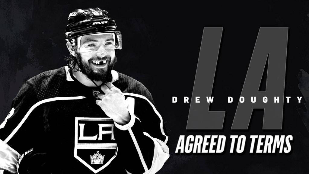Drew Doughty Smiling at Contract Signing with Los Angeles Kings Wallpaper