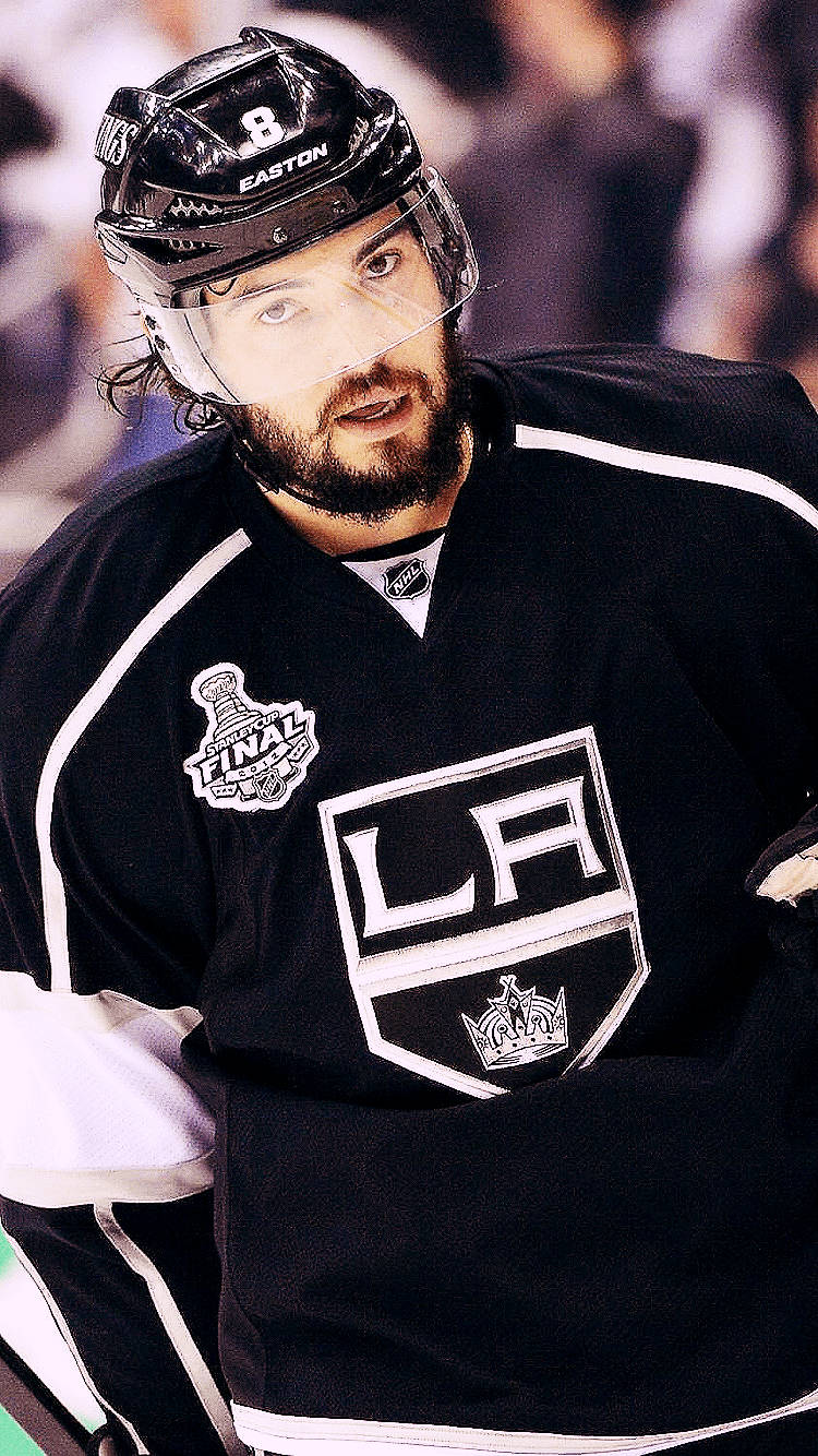 Drew Doughty Staring Directly At The Camera Wallpaper