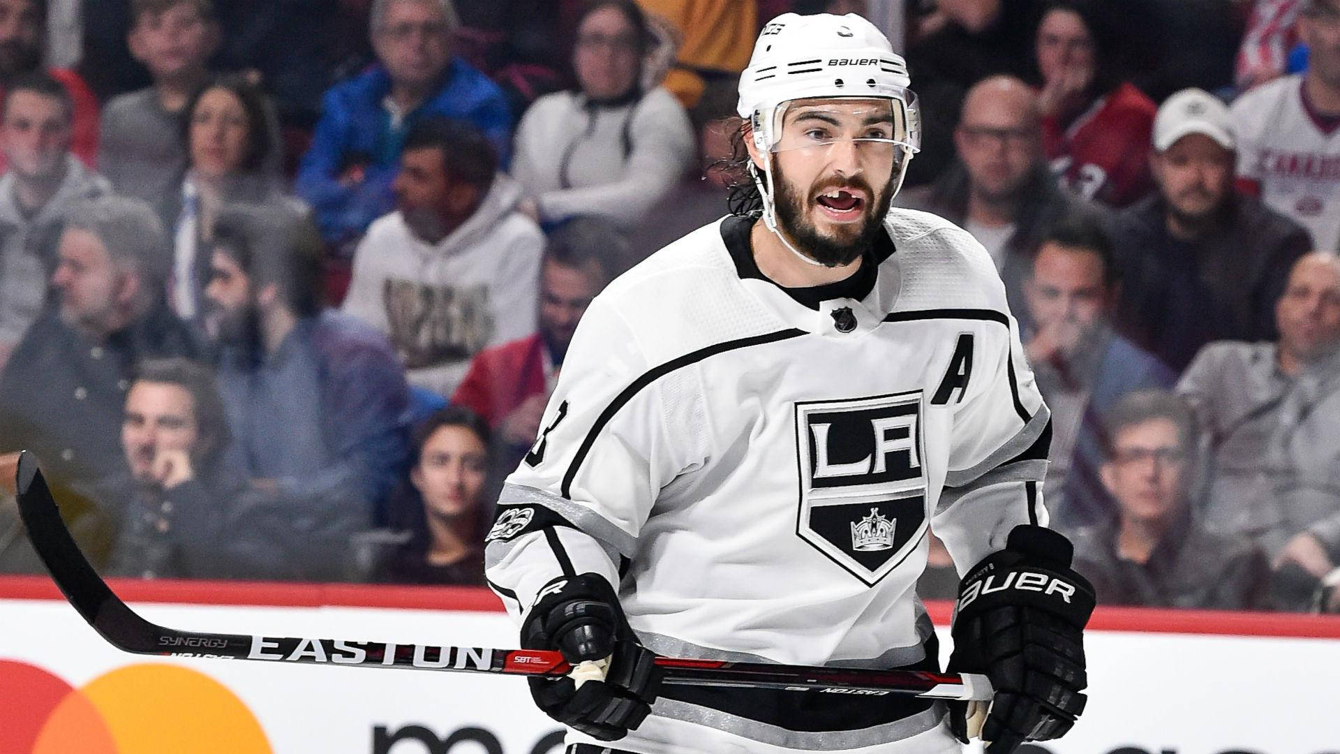 Drew Doughty With Mouth Open During Game Wallpaper