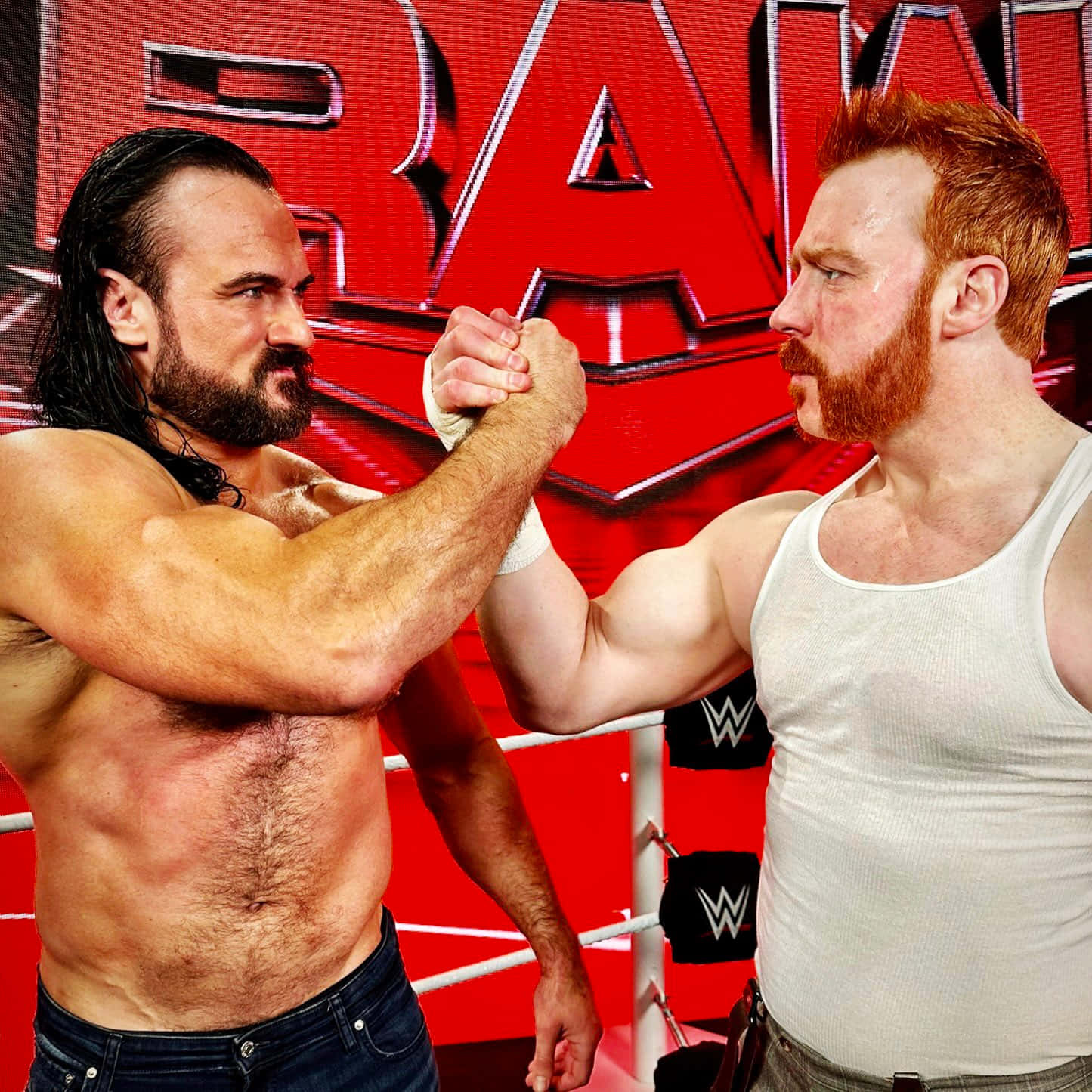 WWE wrestlers Drew McIntyre and Sheamus in a powerful team up. Wallpaper