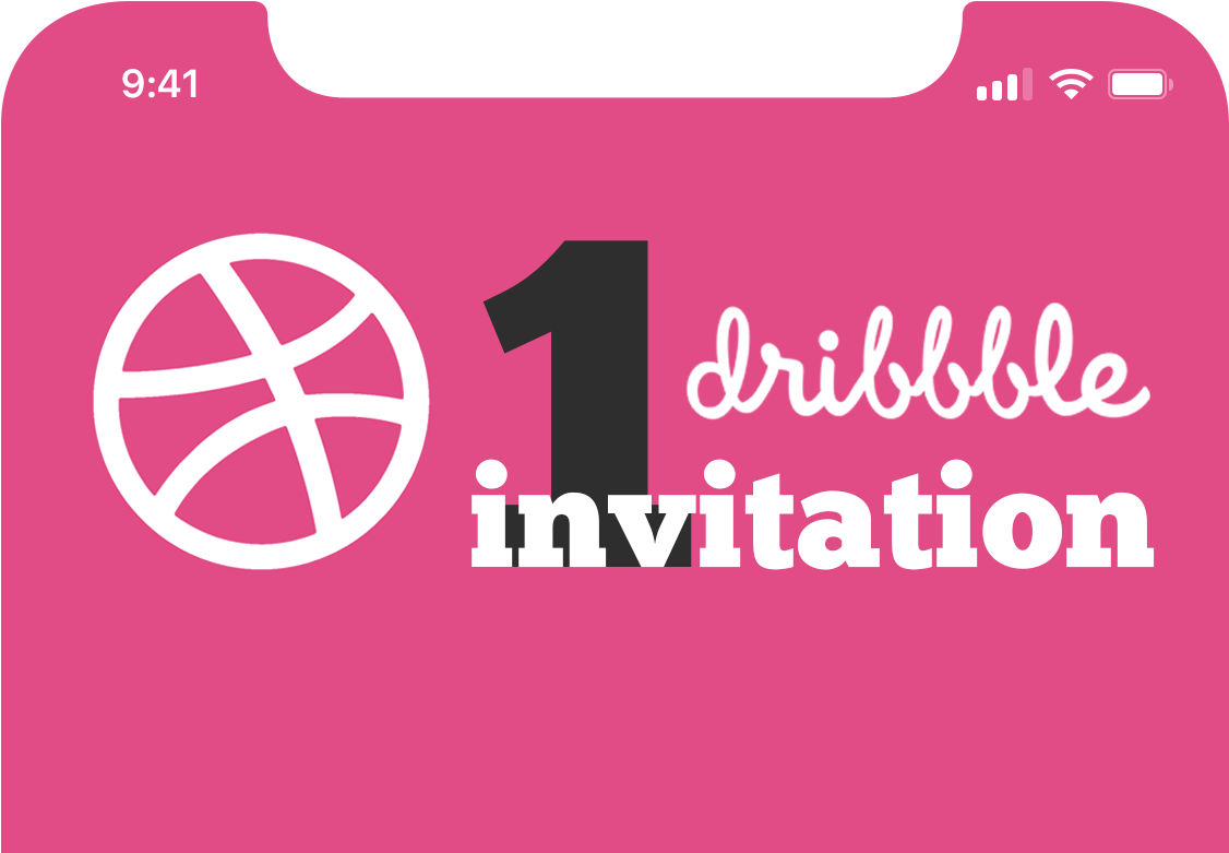 Dribbble Invitation Graphic PNG