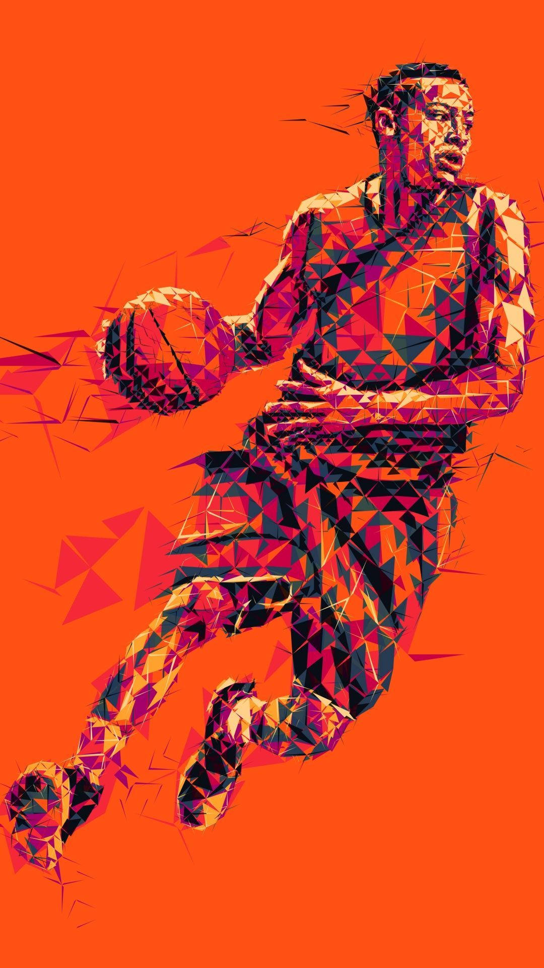 Dribling Artwork Cool Basketball Iphone Wallpaper
