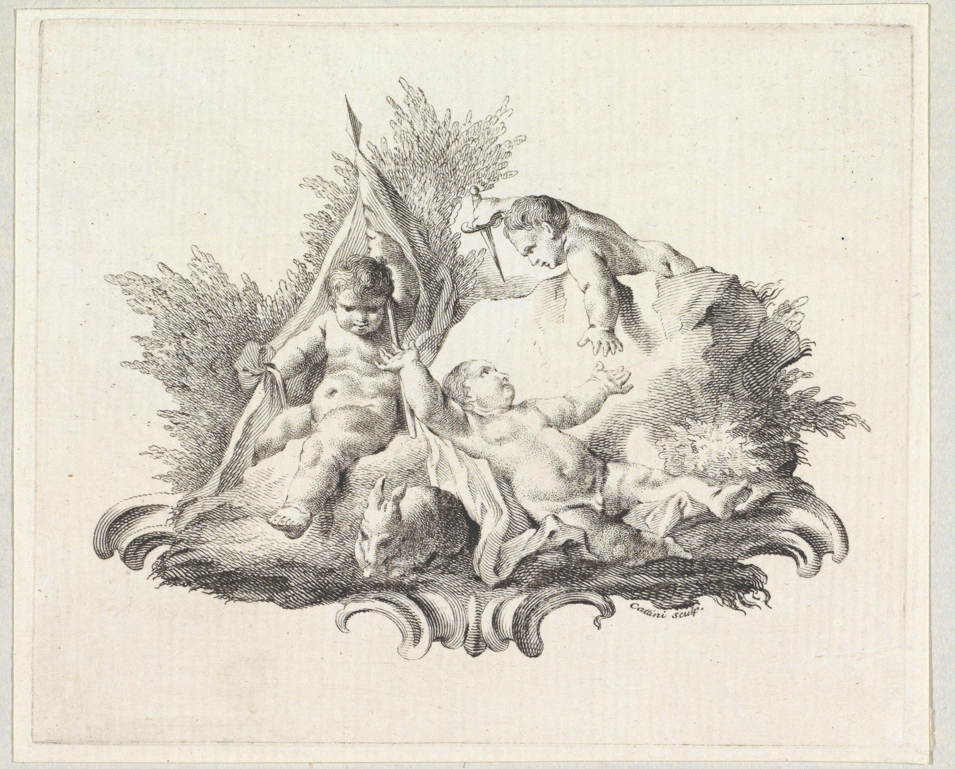 Drie putti Wallpaper