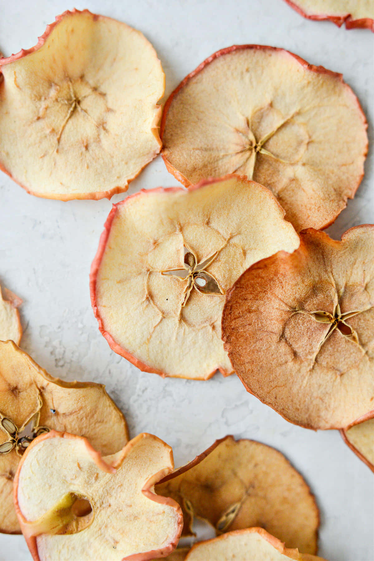 Bovenaanzicht Van Gedroogde Appelplakken Achtergrond