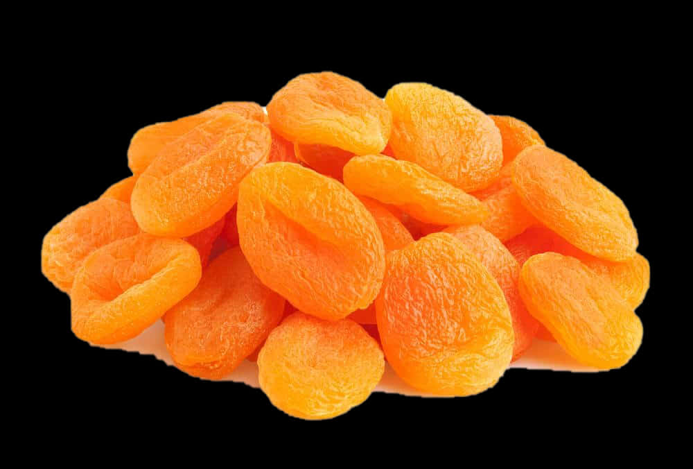 Dried Apricots Black Background PNG
